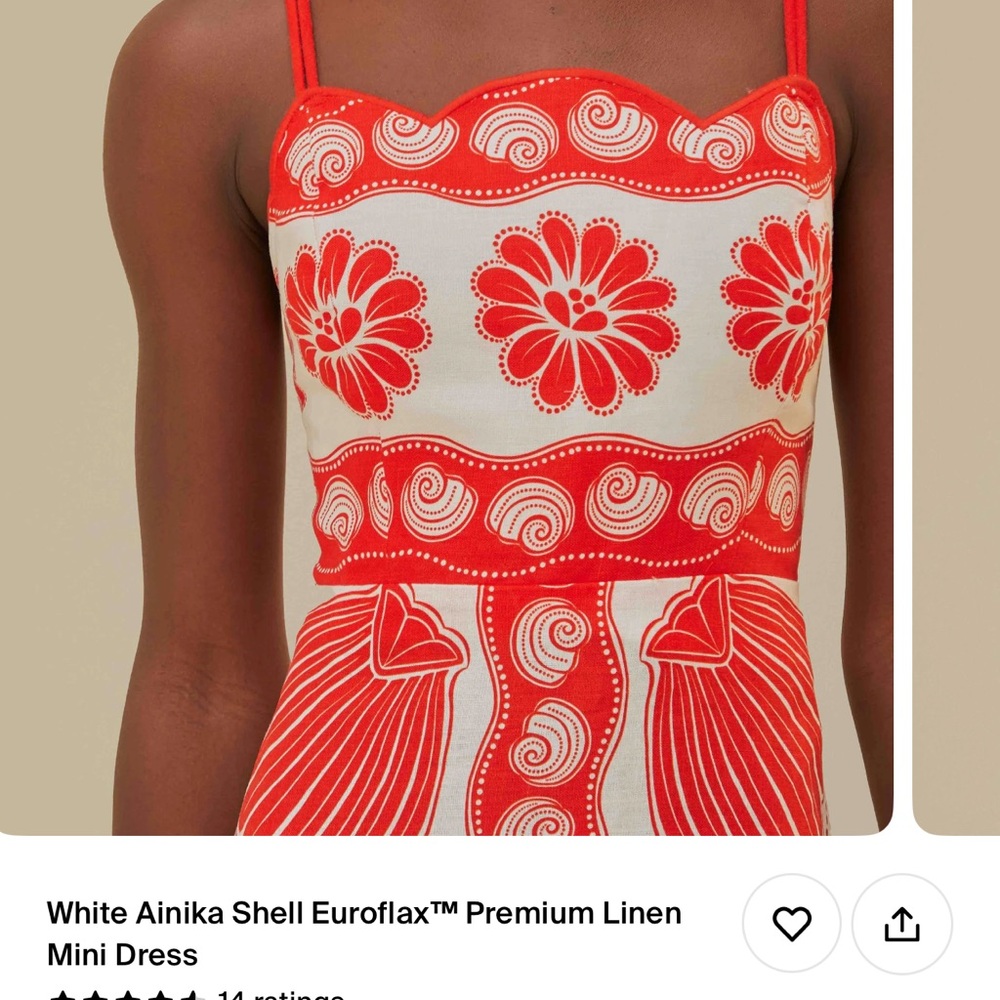 FARM Rio Red and White Floral Mini Dress